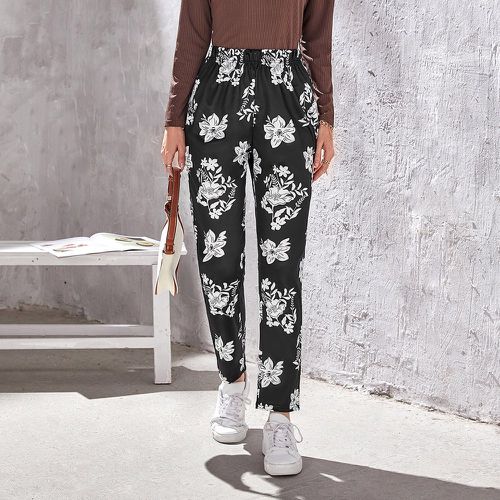 Pantalon à imprimé floral taille élastique - SHEIN - Modalova
