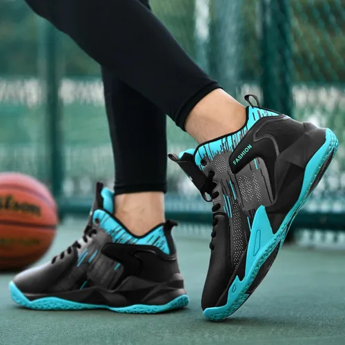 Chaussures basket-ball bicolore à lacets - SHEIN - Modalova