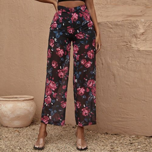 Pantalon taille haute à imprimé floral - SHEIN - Modalova