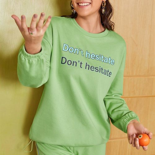 Sweat-shirt à motif slogan - SHEIN - Modalova