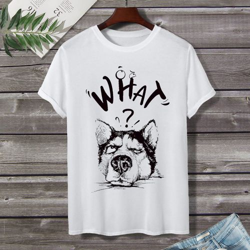 Homme T-shirt chien et à lettres - SHEIN - Modalova