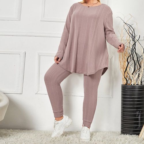 Ensemble de pyjama legging et t-shirt unicolore - SHEIN - Modalova