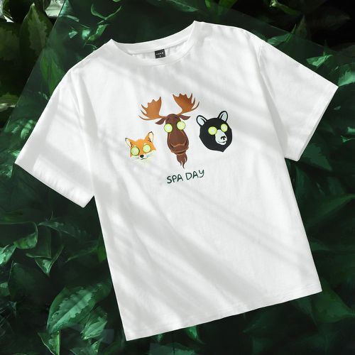 T-shirt animal et à lettres - SHEIN - Modalova