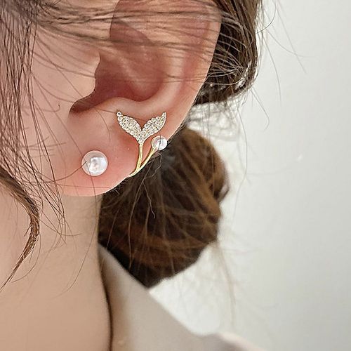 Boucles d'oreilles fausse perle et strass - SHEIN - Modalova