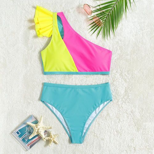 Bikini à blocs de couleurs asymétrique - SHEIN - Modalova