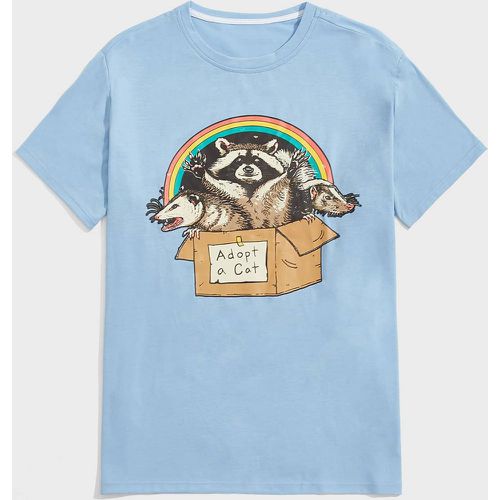 T-shirt animal arc-en-ciel à lettres - SHEIN - Modalova