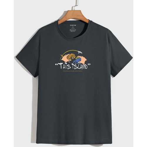 T-shirt à imprimé dinosaure et slogan - SHEIN - Modalova