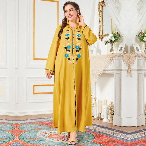 Robe tunique à broderie à capuche - SHEIN - Modalova