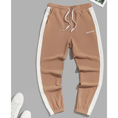 Pantalon de survêtement avec bande latérale à lettres - SHEIN - Modalova