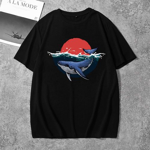 T-shirt à imprimé soleil et baleine - SHEIN - Modalova