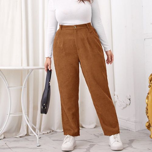 Pantalon en velours côtelé à poche - SHEIN - Modalova