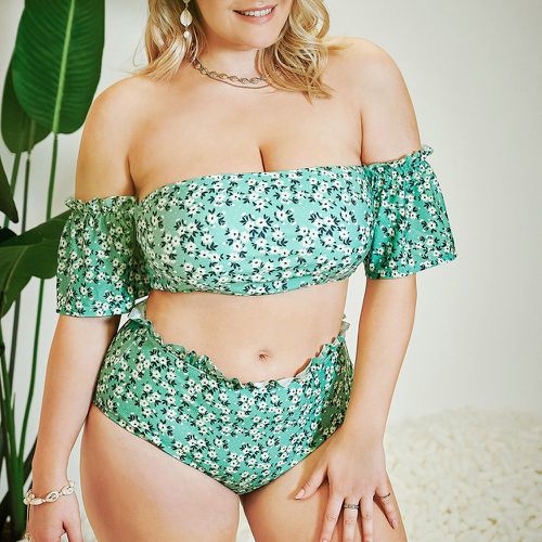 Bikini à imprimé floral col bardot - SHEIN - Modalova