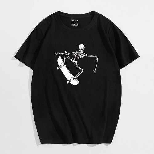 T-shirt planche à roulette & à imprimé squelette - SHEIN - Modalova