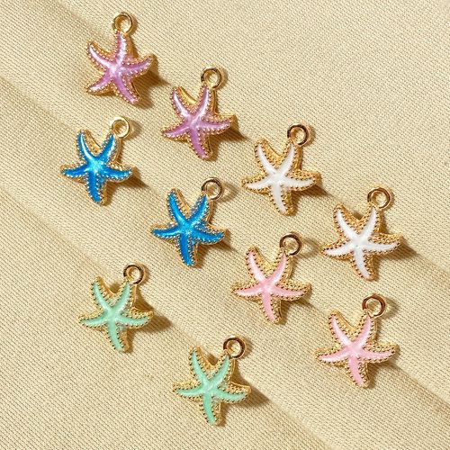 Pièces Accessoire de bijoux DIY de couleur aléatoire étoile de mer pendentif - SHEIN - Modalova