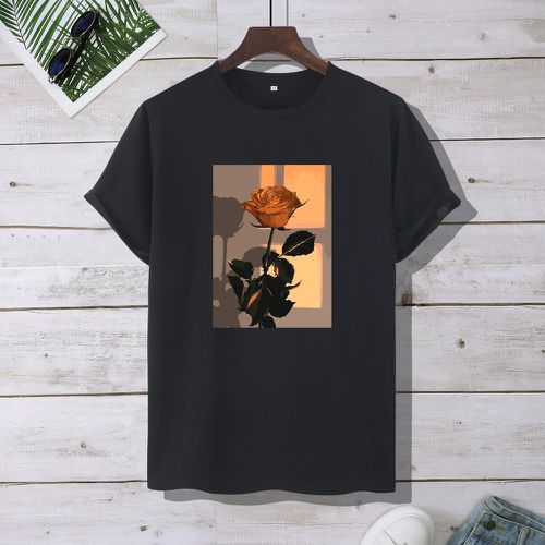 Homme T-shirt à imprimé floral - SHEIN - Modalova