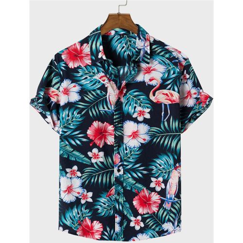Chemise hawaïen à imprimé à bouton - SHEIN - Modalova