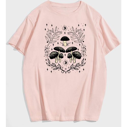 T-shirt champignon & à imprimé végétale - SHEIN - Modalova