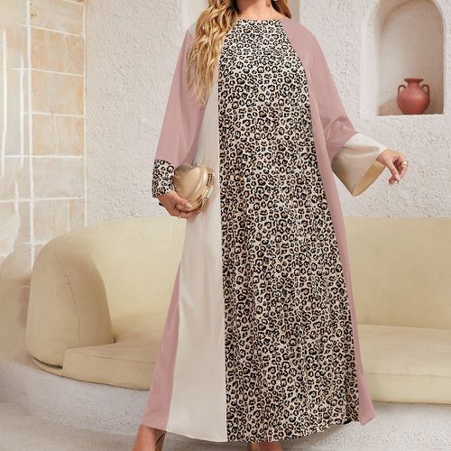 Robe avec motif léopard à blocs de couleurs - SHEIN - Modalova