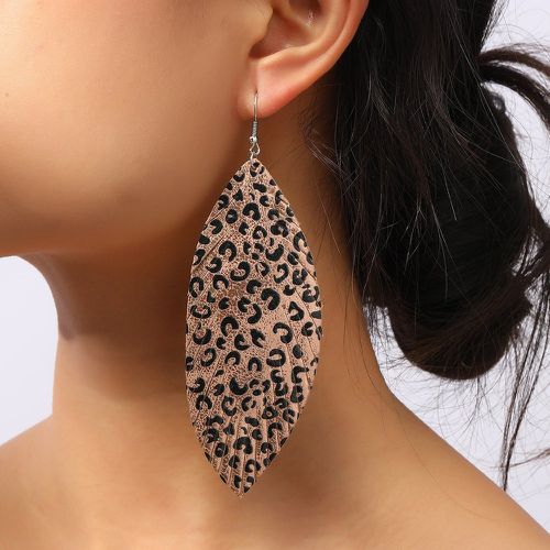 Pendants d'oreilles à motif léopard en forme de feuille - SHEIN - Modalova