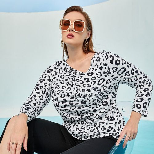 T-shirt à léopard à ruché - SHEIN - Modalova