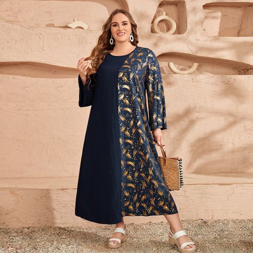 Robe tunique à imprimé feuille dorée - SHEIN - Modalova