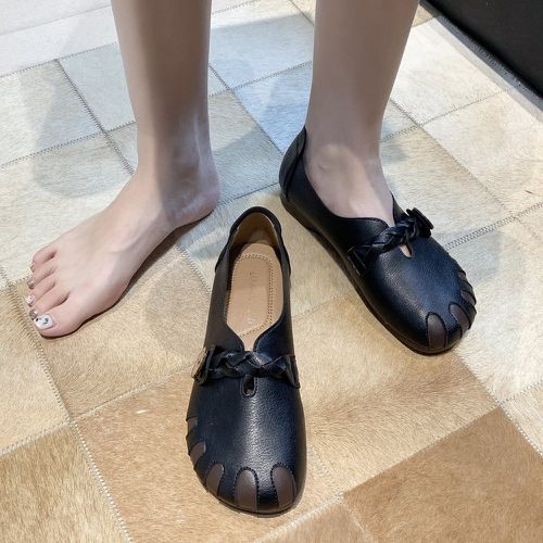 Chaussures plates à bouton à détail tressé - SHEIN - Modalova