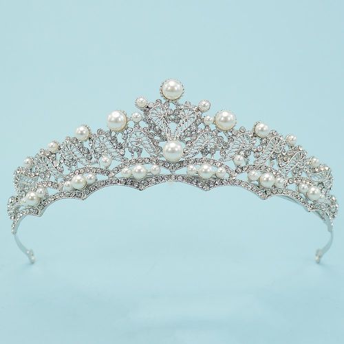 Couvre-chefs de mariée fausse perle & avec strass design couronne - SHEIN - Modalova