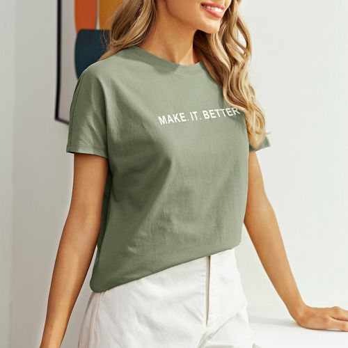 T-shirt à imprimé avec manches chauve-souris - SHEIN - Modalova