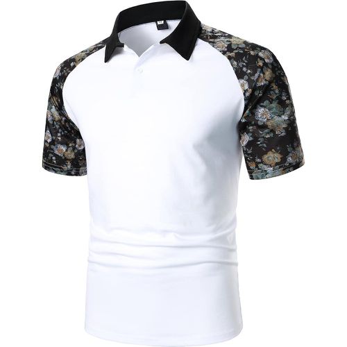 Polo à imprimé floral manches raglan - SHEIN - Modalova