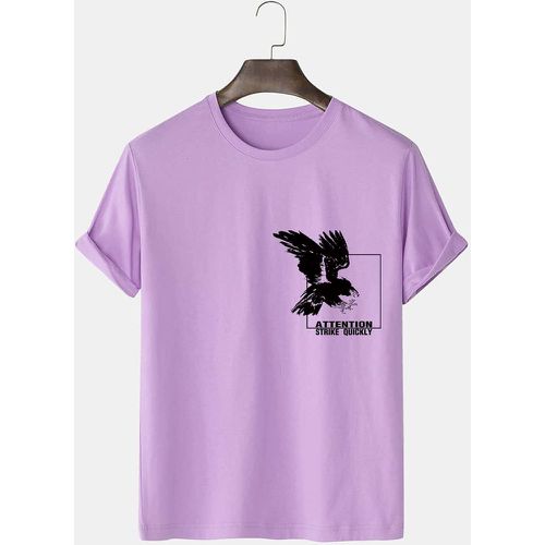 T-shirt à imprimé aigle et lettres - SHEIN - Modalova