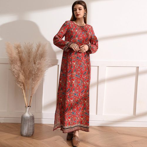Robe tunique à imprimé floral fendu - SHEIN - Modalova