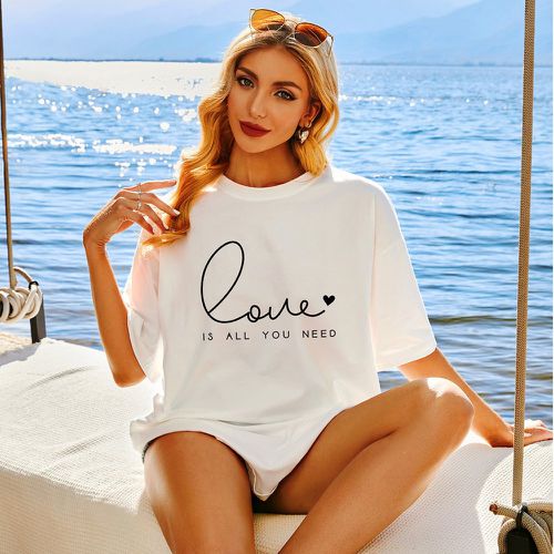 T-shirtss Casual Cœur Slogan - SHEIN - Modalova