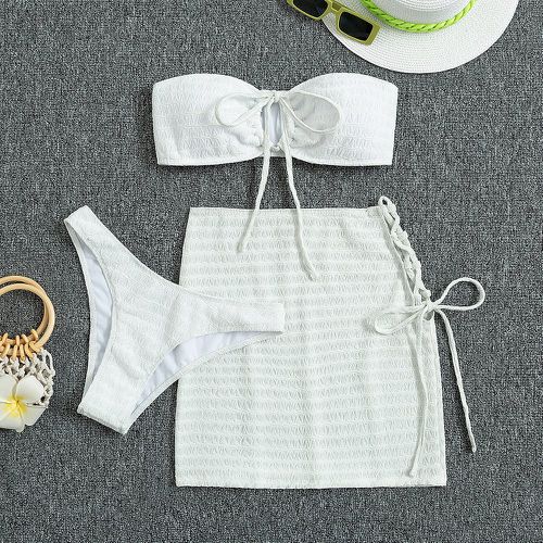 Pièces Bikini texturé à nœud avec jupe de plage - SHEIN - Modalova