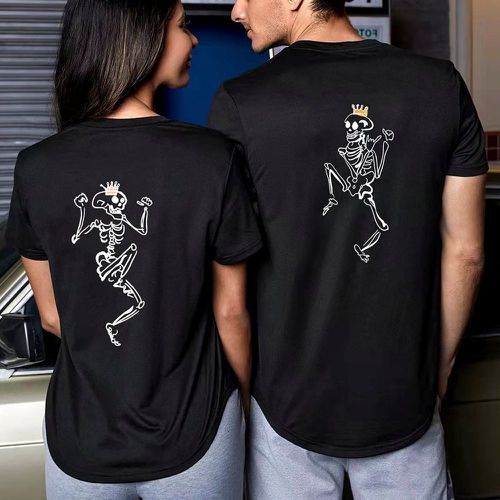 Pièce T-shirt à imprimé squelette - SHEIN - Modalova