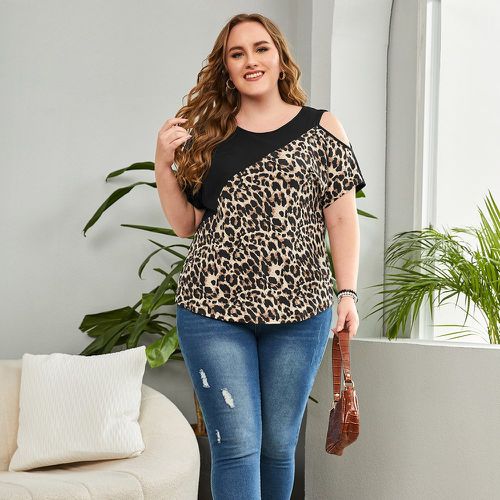 T-shirt à motif léopard découpe - SHEIN - Modalova