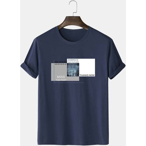 T-shirt à imprimé slogan & géométrique - SHEIN - Modalova