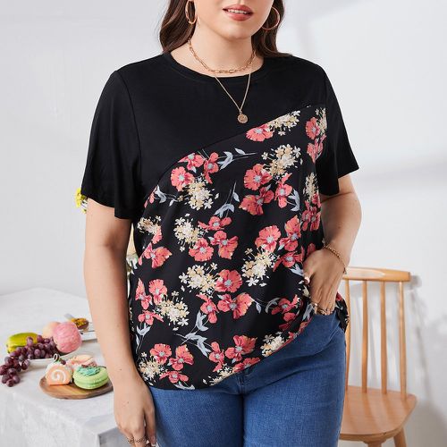 T-shirt à imprimé floral à manches papillon - SHEIN - Modalova