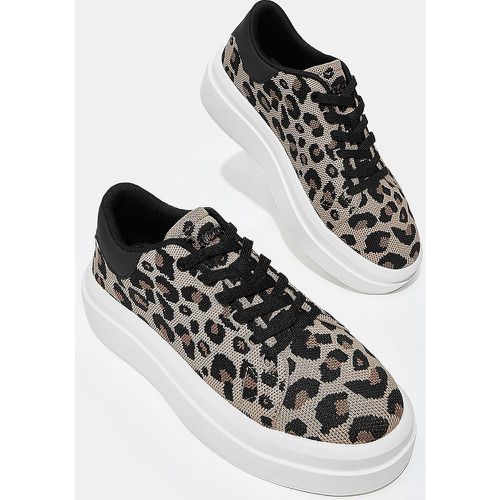 Chaussures skateboard à motif léopard plate-forme - SHEIN - Modalova