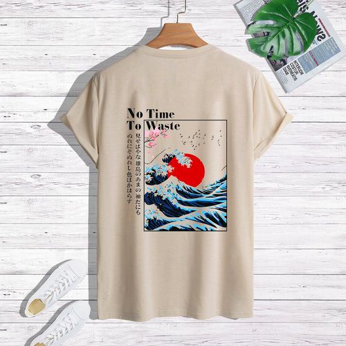 T-shirt vague & lettre japonaise - SHEIN - Modalova