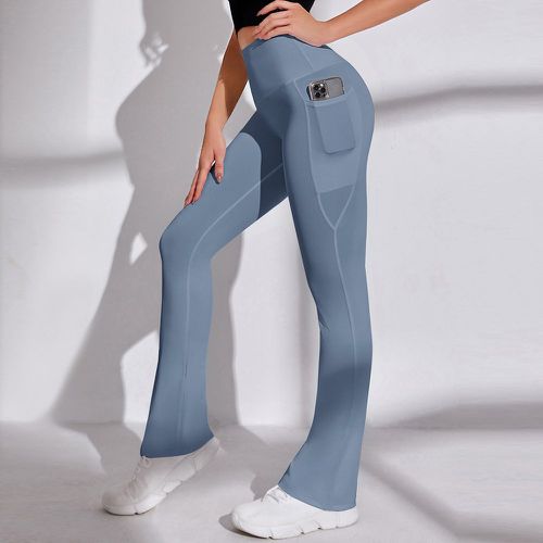 Pantalon de sport taille haute évasé avec poche de téléphone - SHEIN - Modalova