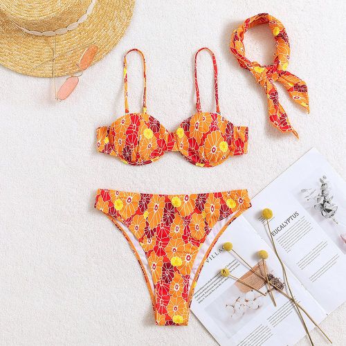 Pièces Bikini à armatures à imprimé floral & Bandana - SHEIN - Modalova
