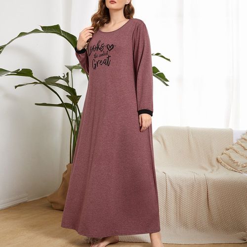 Robe de pyjama à slogan longue - SHEIN - Modalova
