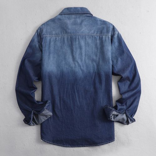 Chemise en jean avec poche dégradé (sans t-shirt) - SHEIN - Modalova
