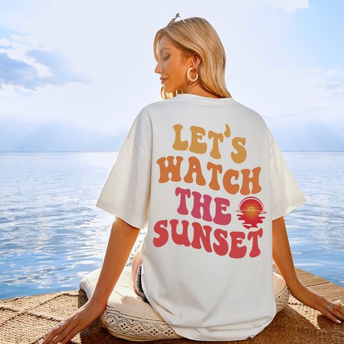 T-shirt soleil & à motif slogan - SHEIN - Modalova