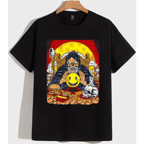 T-shirt oversize tête de mort dessin animé - SHEIN - Modalova