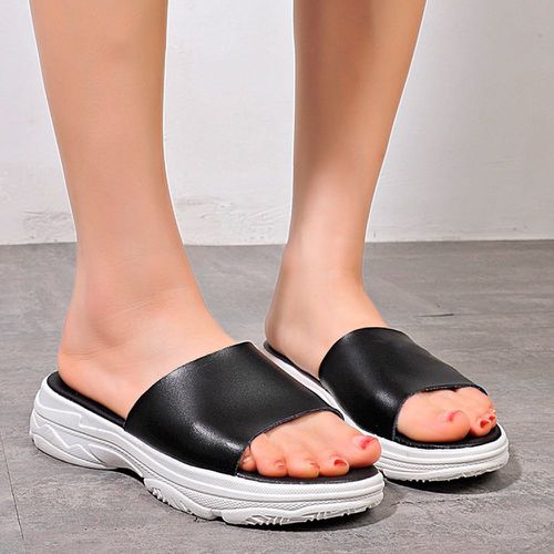Sandales plates bicolore compensé - SHEIN - Modalova