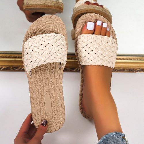 Sandales plates tressé sangle - SHEIN - Modalova