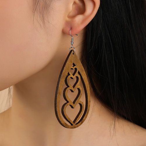 Boucles d'oreilles à design goutte d'eau à détail cœur - SHEIN - Modalova