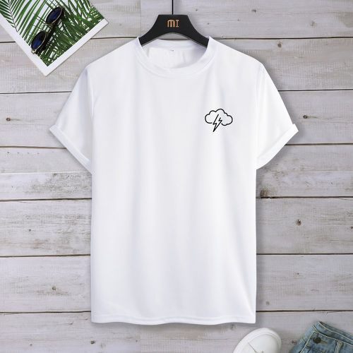 T-shirt nuages & à imprimé foudre - SHEIN - Modalova