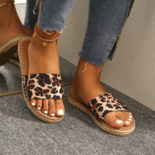 Sandales plates léopard bande - SHEIN - Modalova